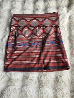 Nollie Red & Blue Aztec Skirt